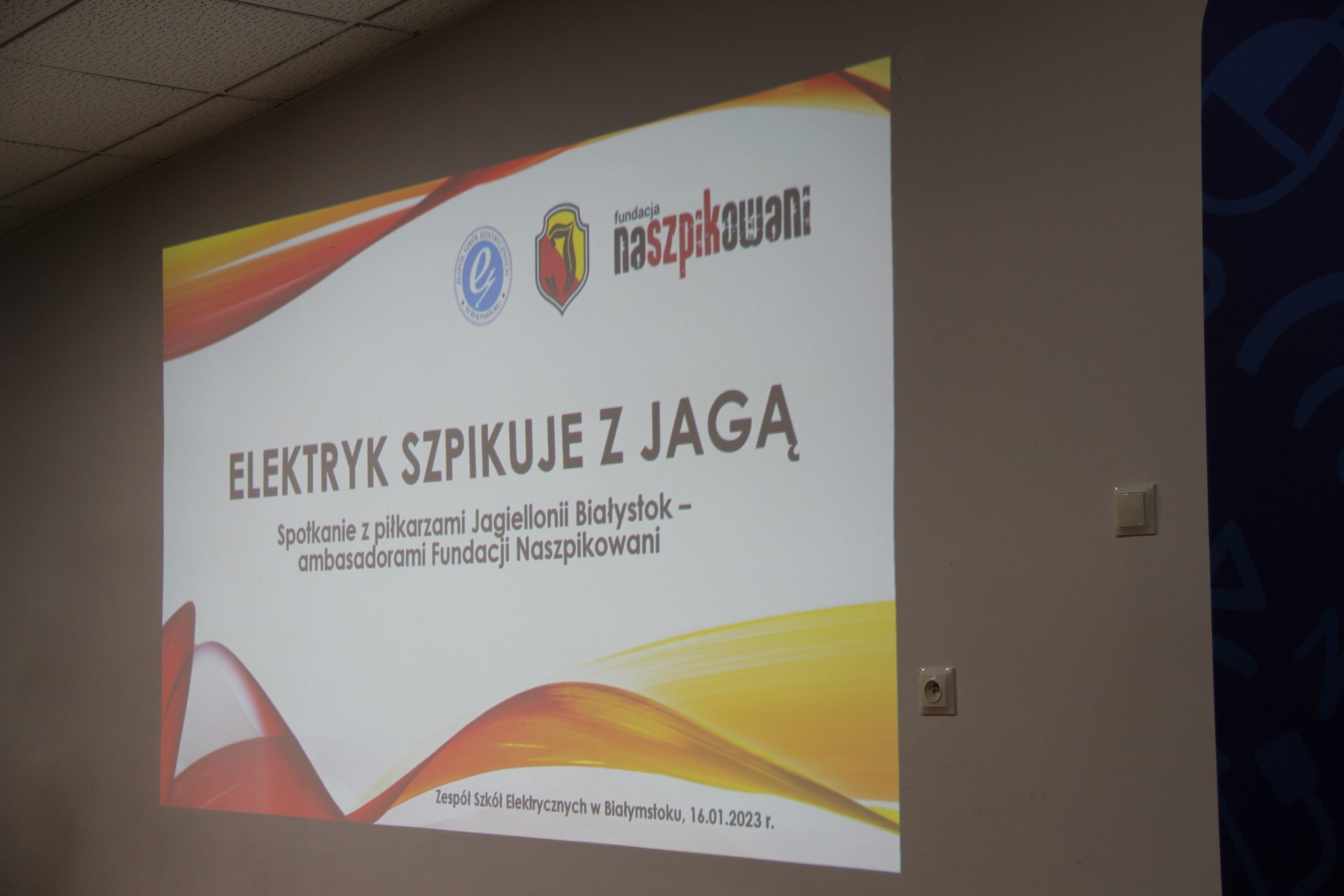 Elektryk szpikuje z Jagą - spotkanie z piłkarzami Jagiellonii Białystok - ambasadorami Fundacji Naszpikowani